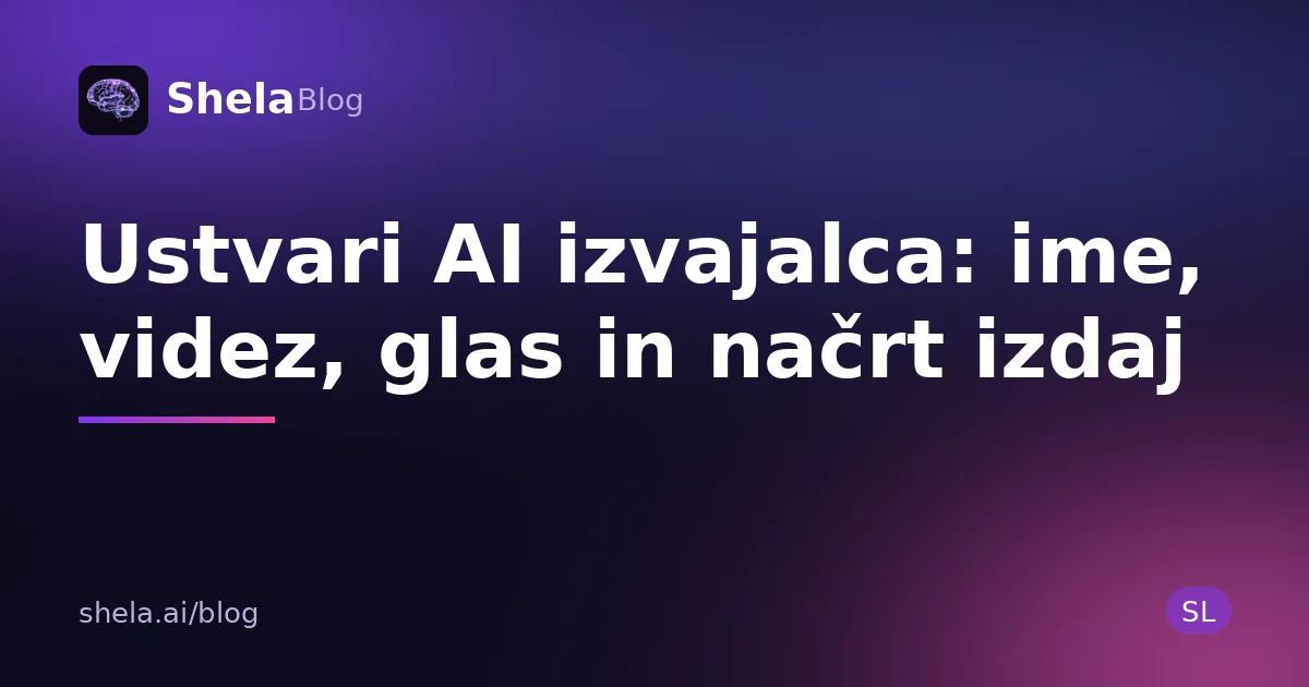 Ustvari AI izvajalca: ime, videz, glas in načrt izdaj